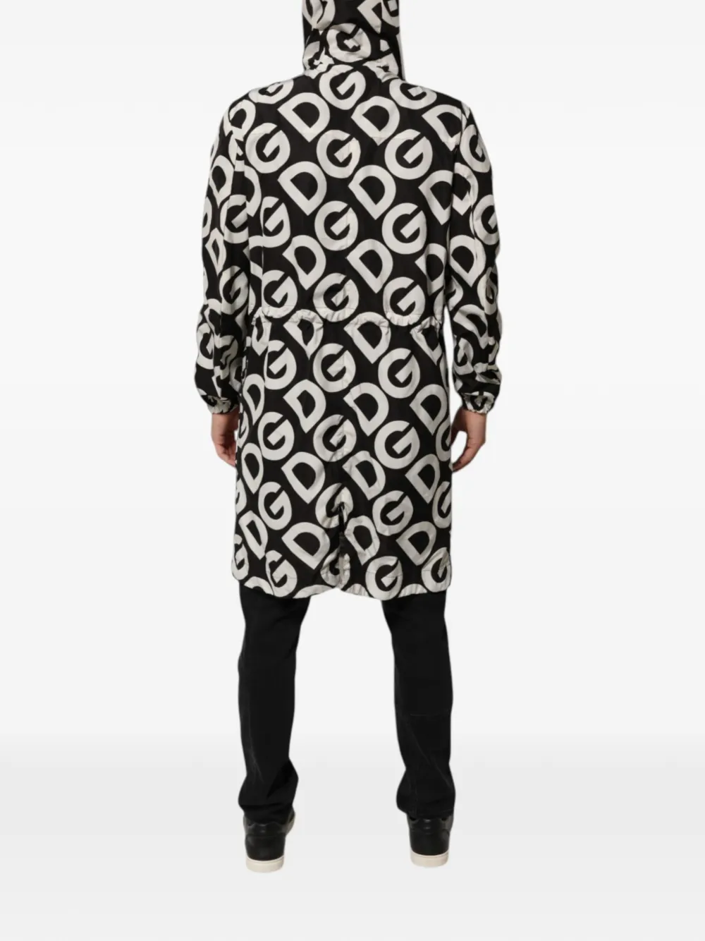 Dolce & Gabbana Jack met capuchon en DG logoprint Zwart