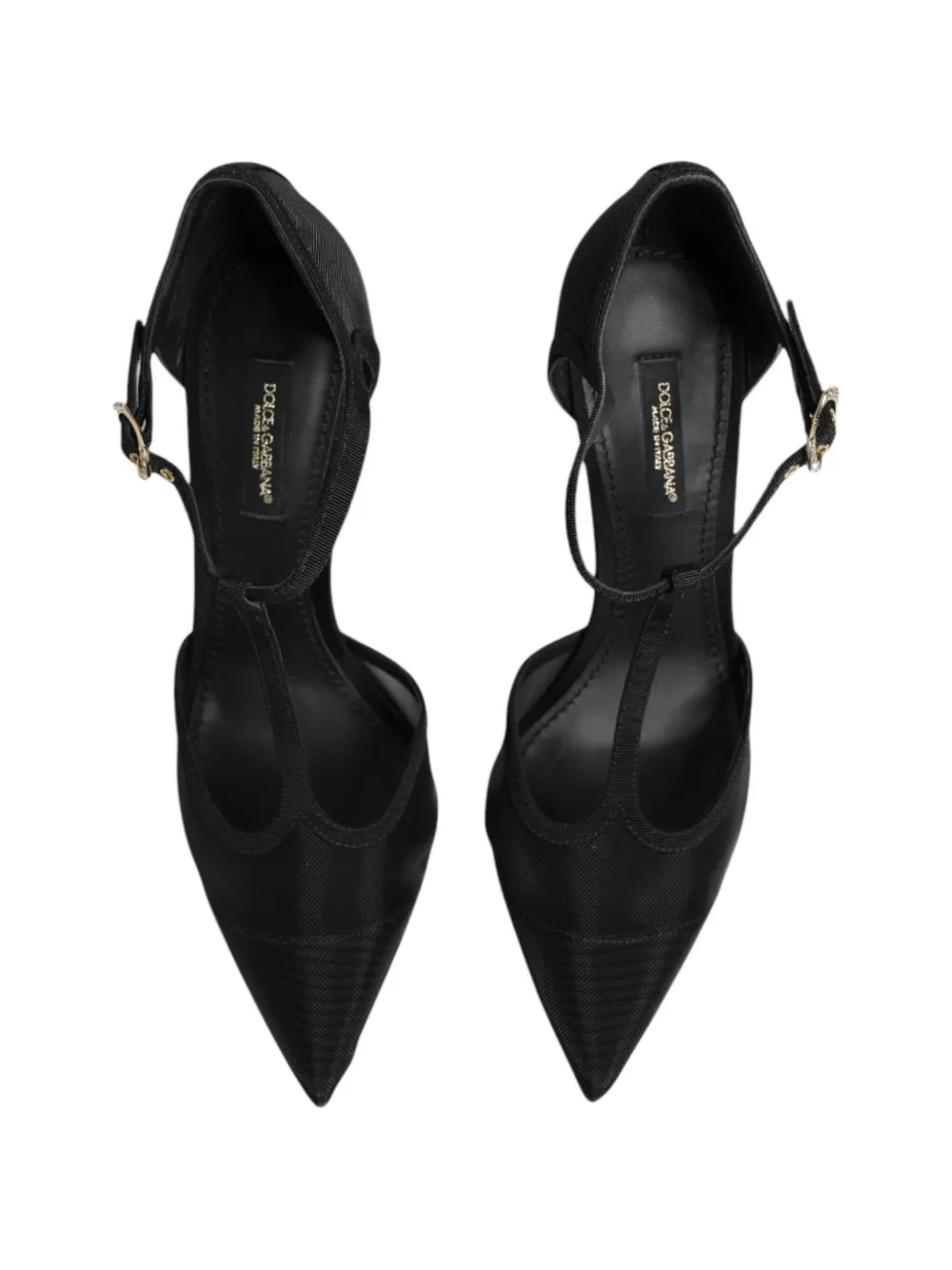 Dolce & Gabbana mesh T-strap sandals Zwart