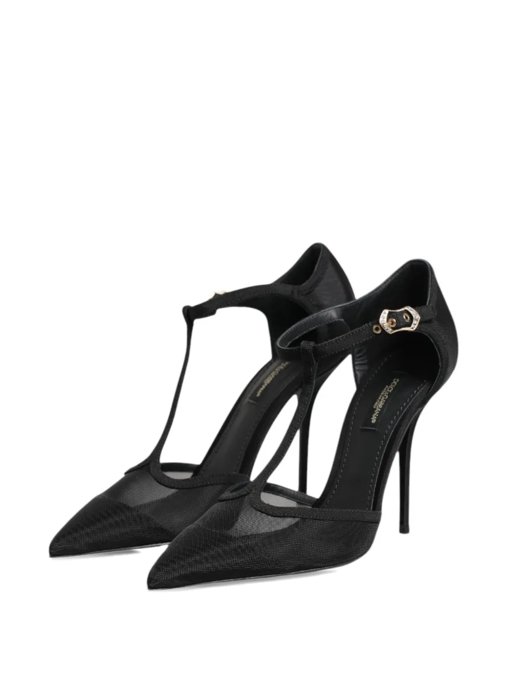 Dolce & Gabbana mesh T-strap sandals Zwart