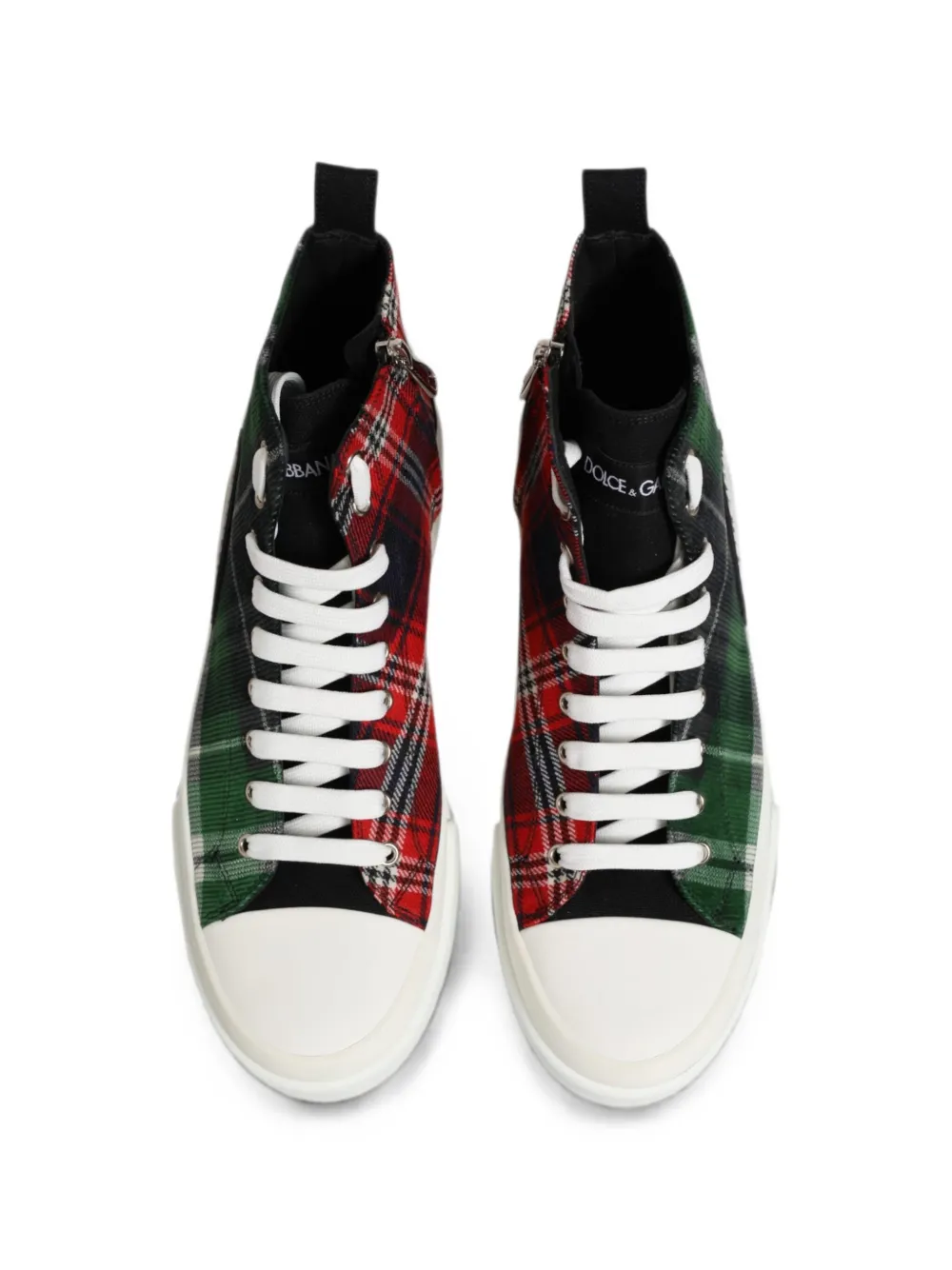Dolce & Gabbana plaid-pattern high-top sneakers Rood