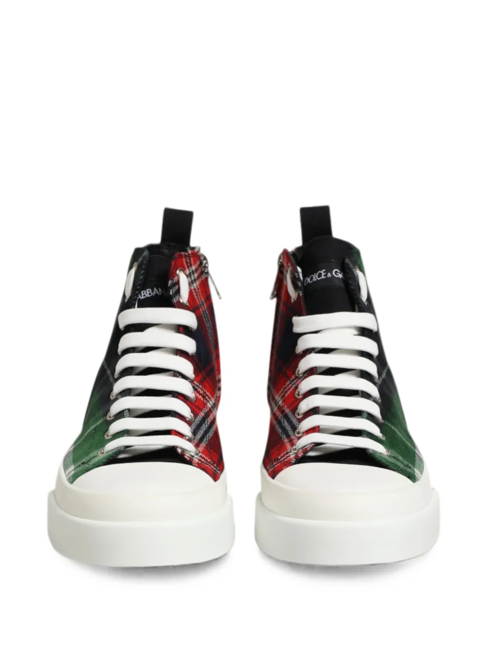 Dolce & Gabbana plaid-pattern high-top sneakers Rood