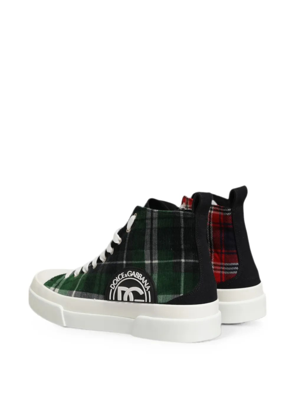 Dolce & Gabbana plaid-pattern high-top sneakers Rood
