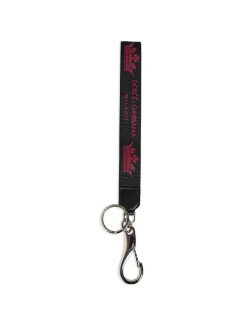 Dolce & Gabbana logo-print crown-motif keyring