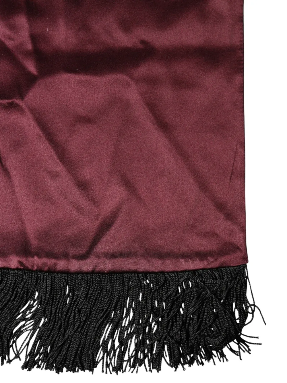 Dolce & Gabbana Satijnen sjaal met franje Rood