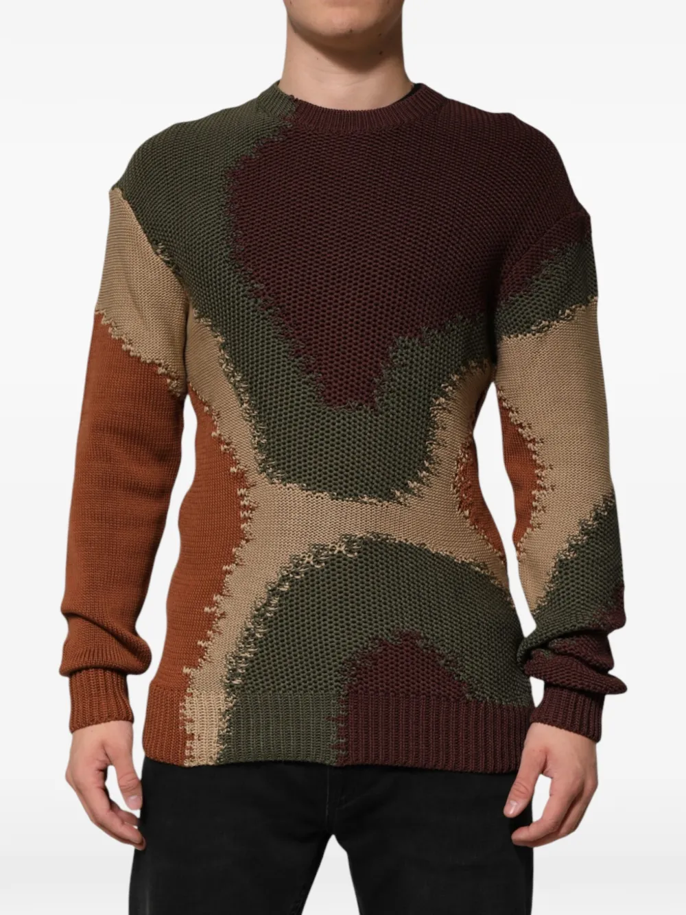 Dolce & Gabbana Maglione con design color-block - Marrone