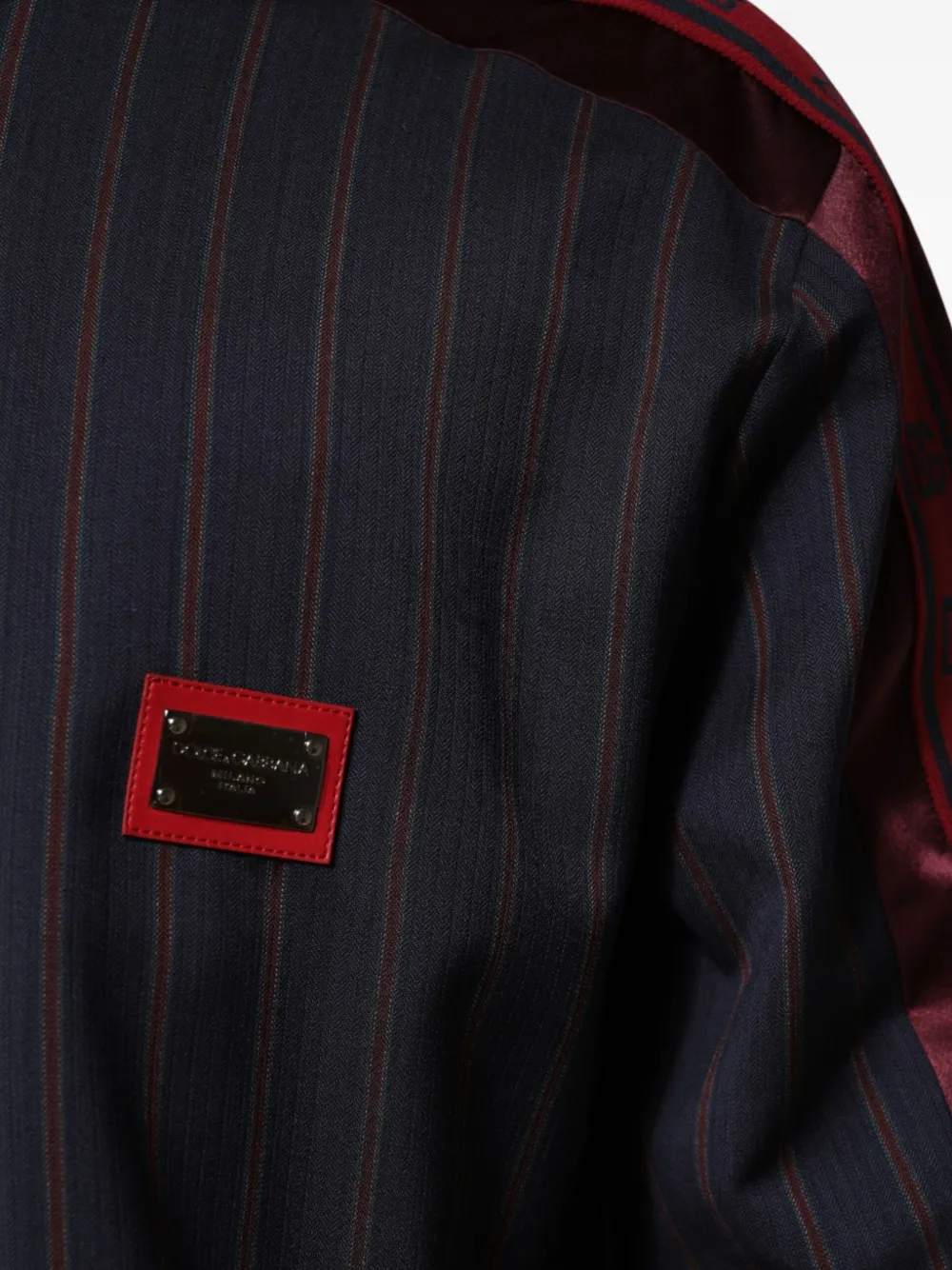 Dolce & Gabbana Trainingsjack met logoplakkaat en krijtstreep Blauw