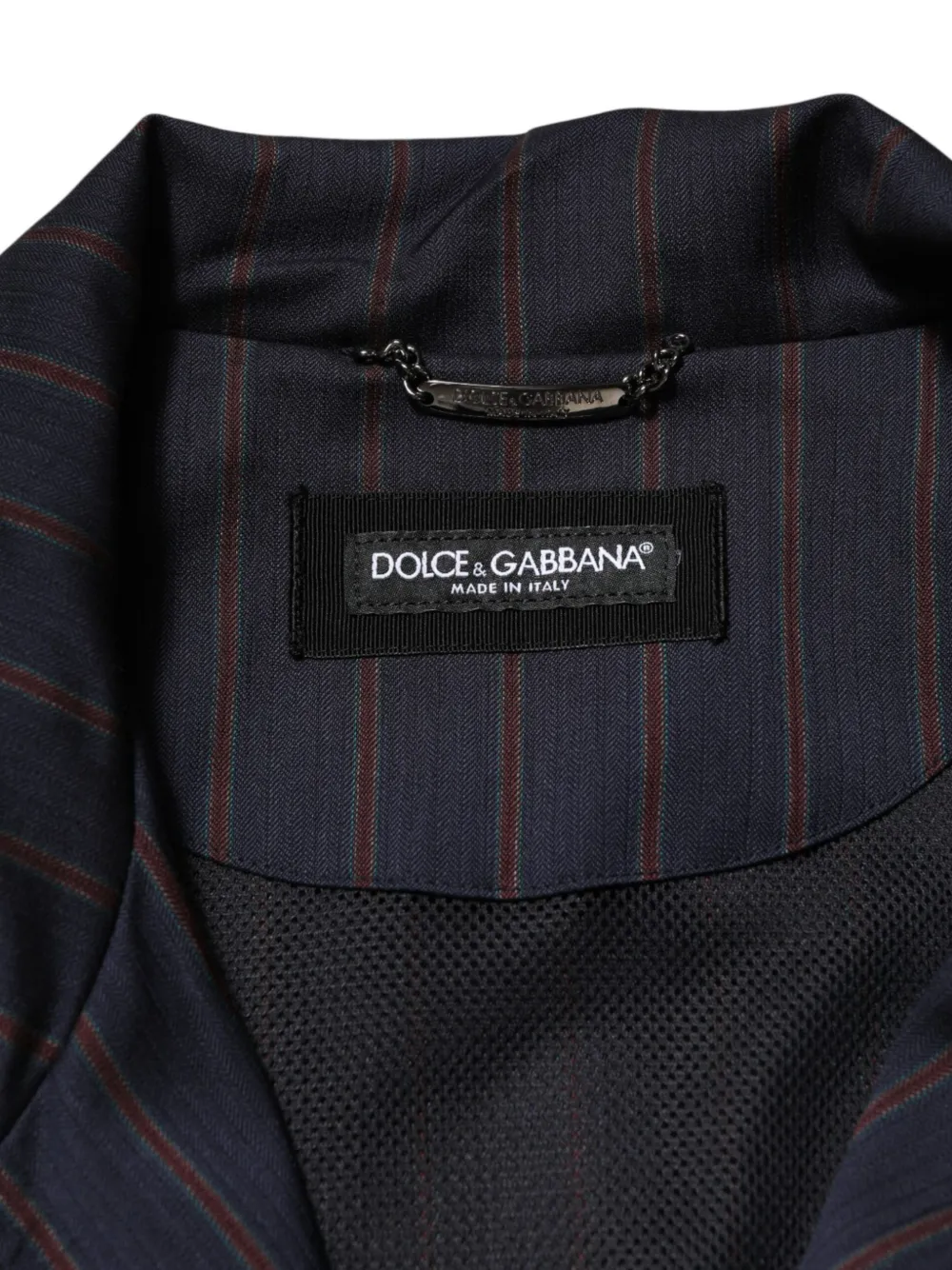 Dolce & Gabbana Trainingsjack met logoplakkaat en krijtstreep Blauw
