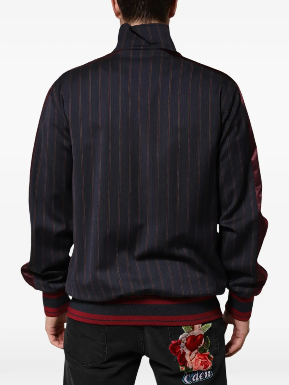 Dolce & Gabbana Trainingsjack met logoplakkaat en krijtstreep Blauw