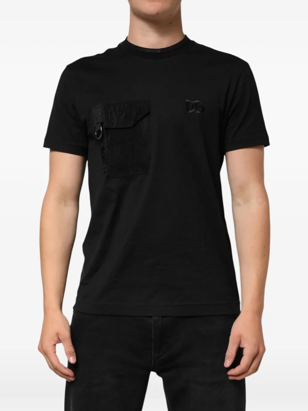 Dolce & Gabbana T-Shirt mit DG-Tasche - Schwarz