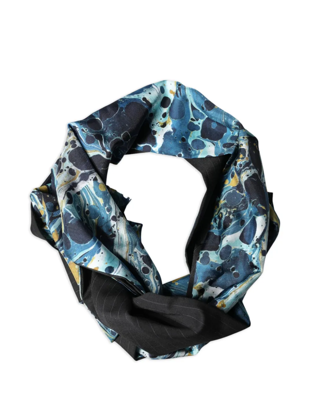 Dolce & Gabbana Sjaal met krijtstreep en marmerprint Blauw