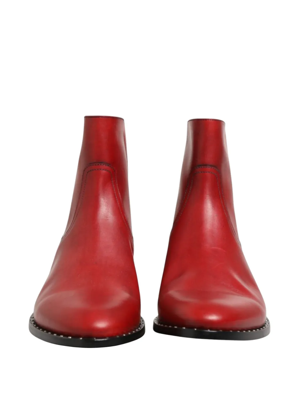 Dolce & Gabbana studded leather ankle boots Rood
