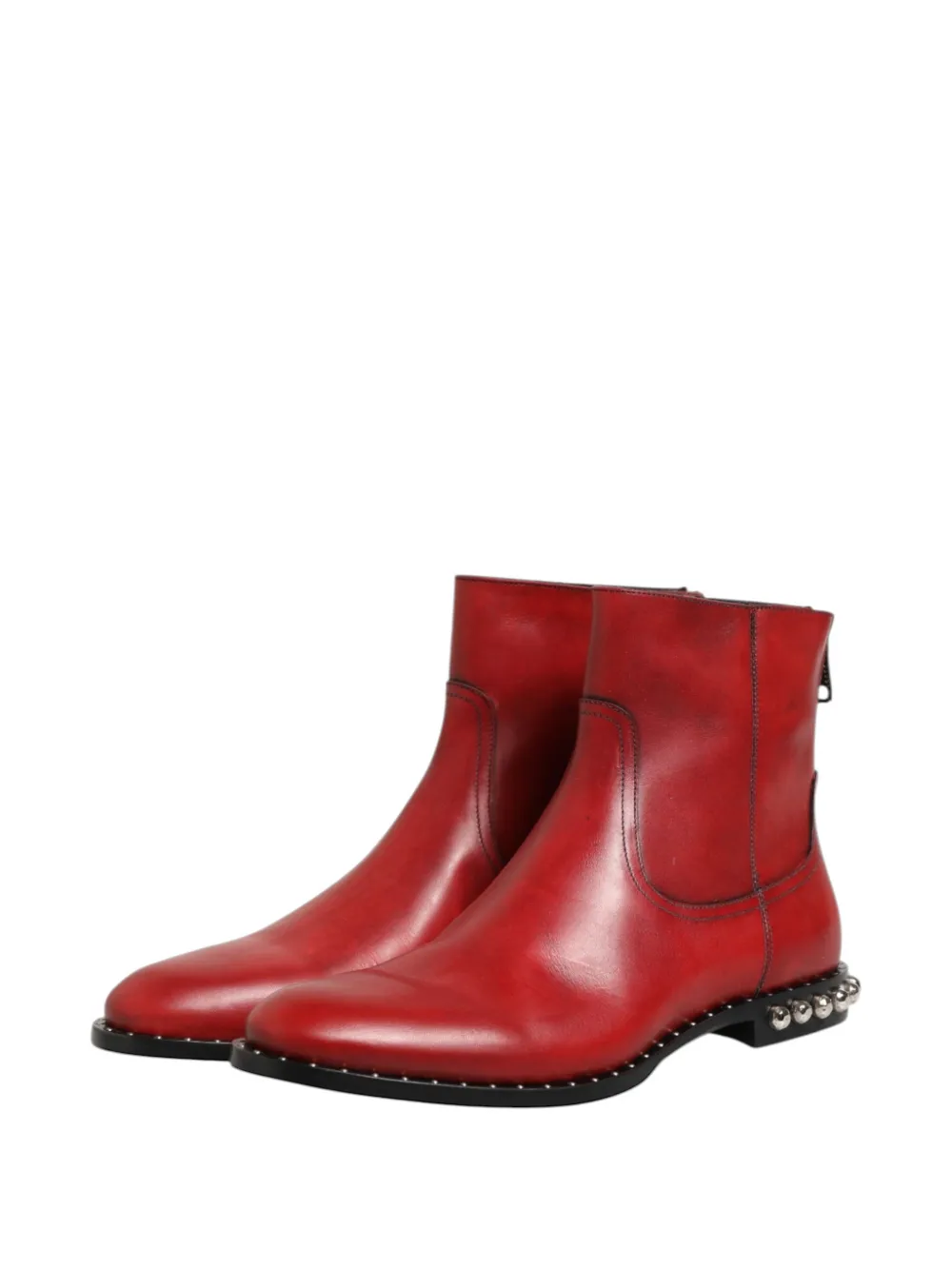 Dolce & Gabbana studded leather ankle boots Rood