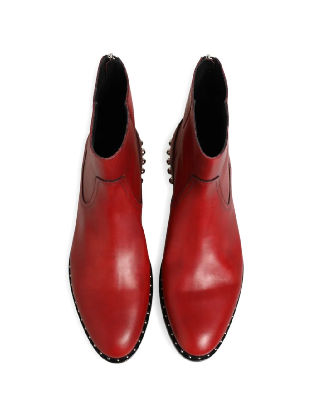 Dolce & Gabbana studded leather ankle boots Rood