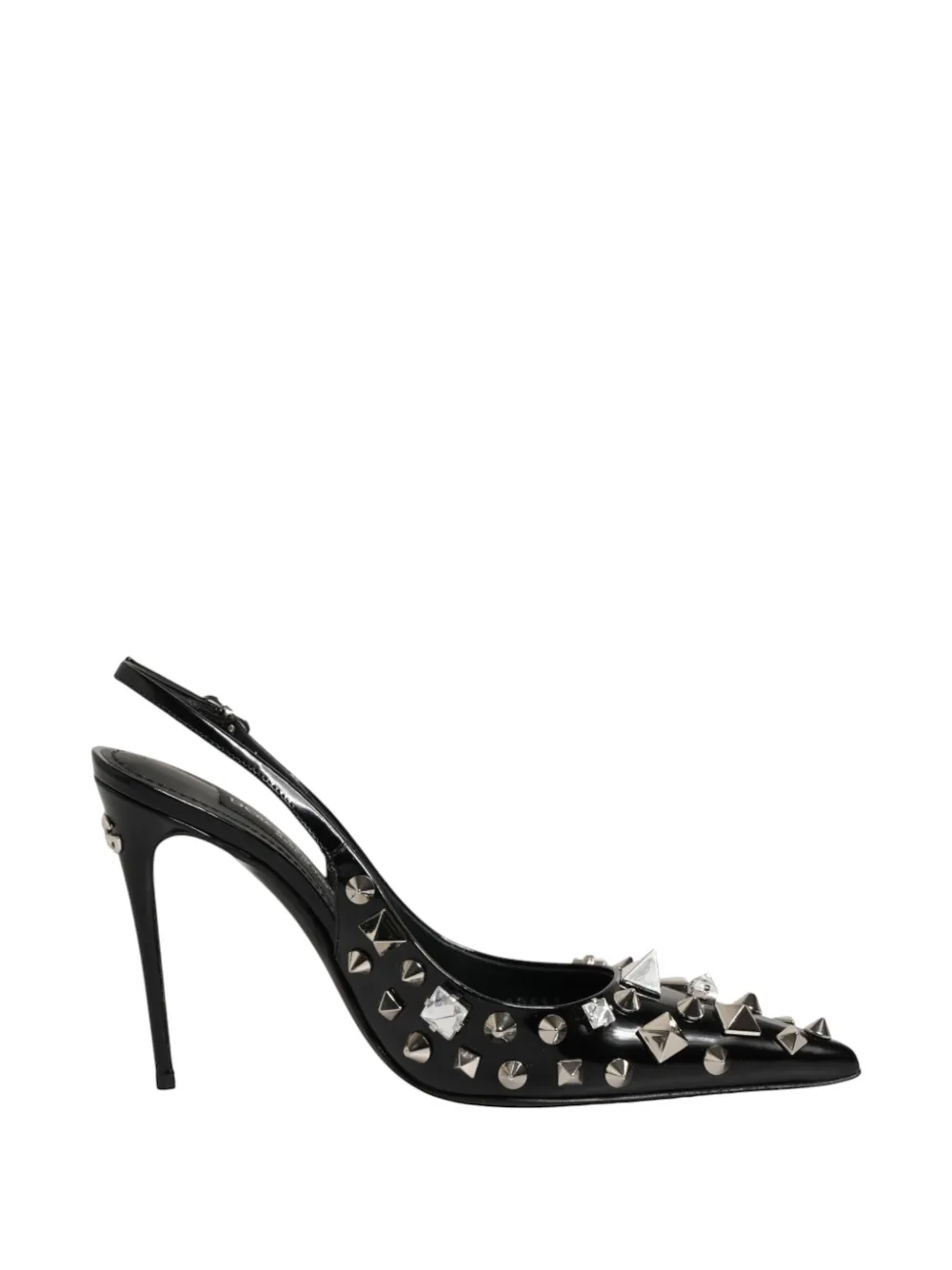 Dolce & Gabbana studded leather slingback sandals Zwart