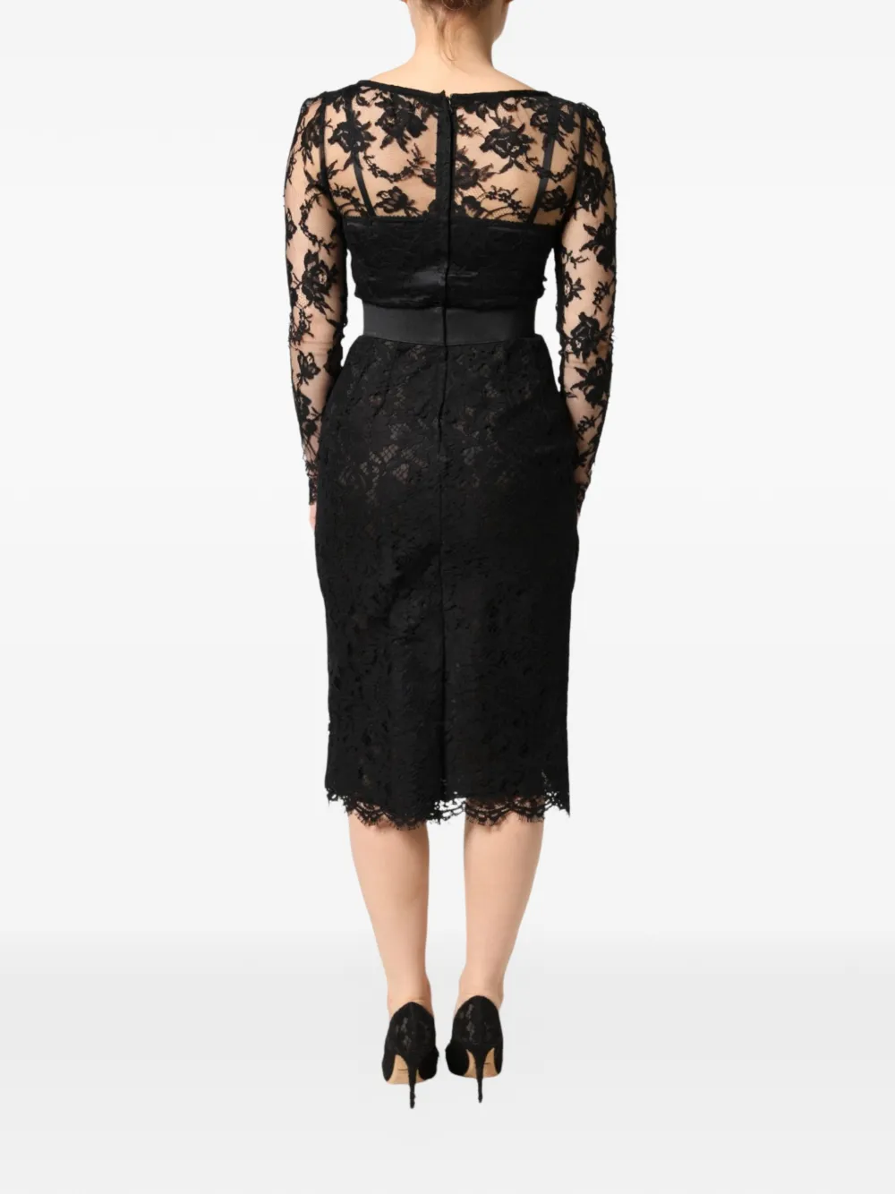 Dolce & Gabbana レーストリム ドレス | ブラック | FARFETCH JP