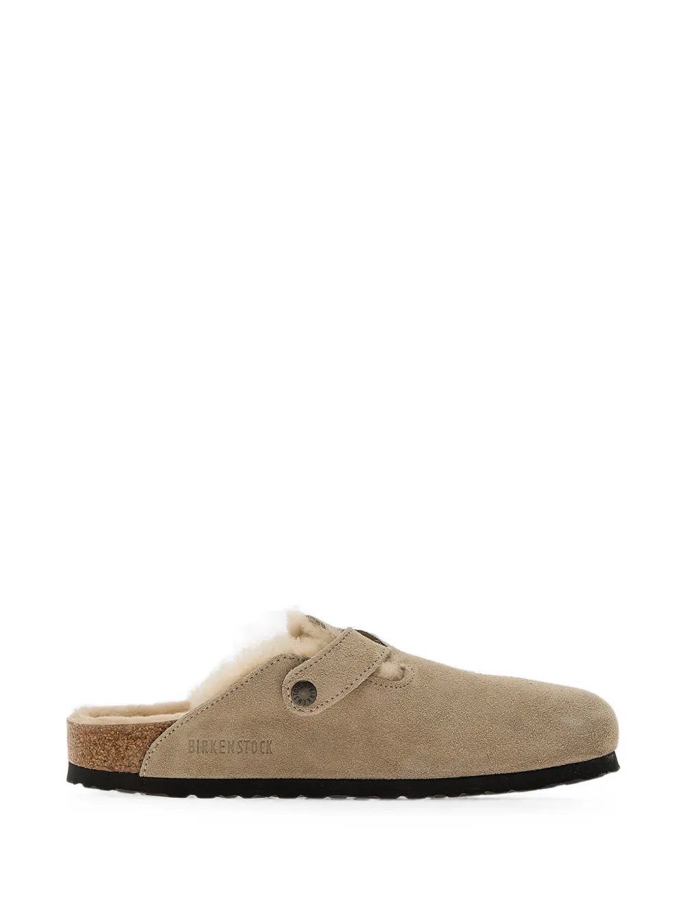Birkenstock Boston shearling-lined suede slippers - Marrone
