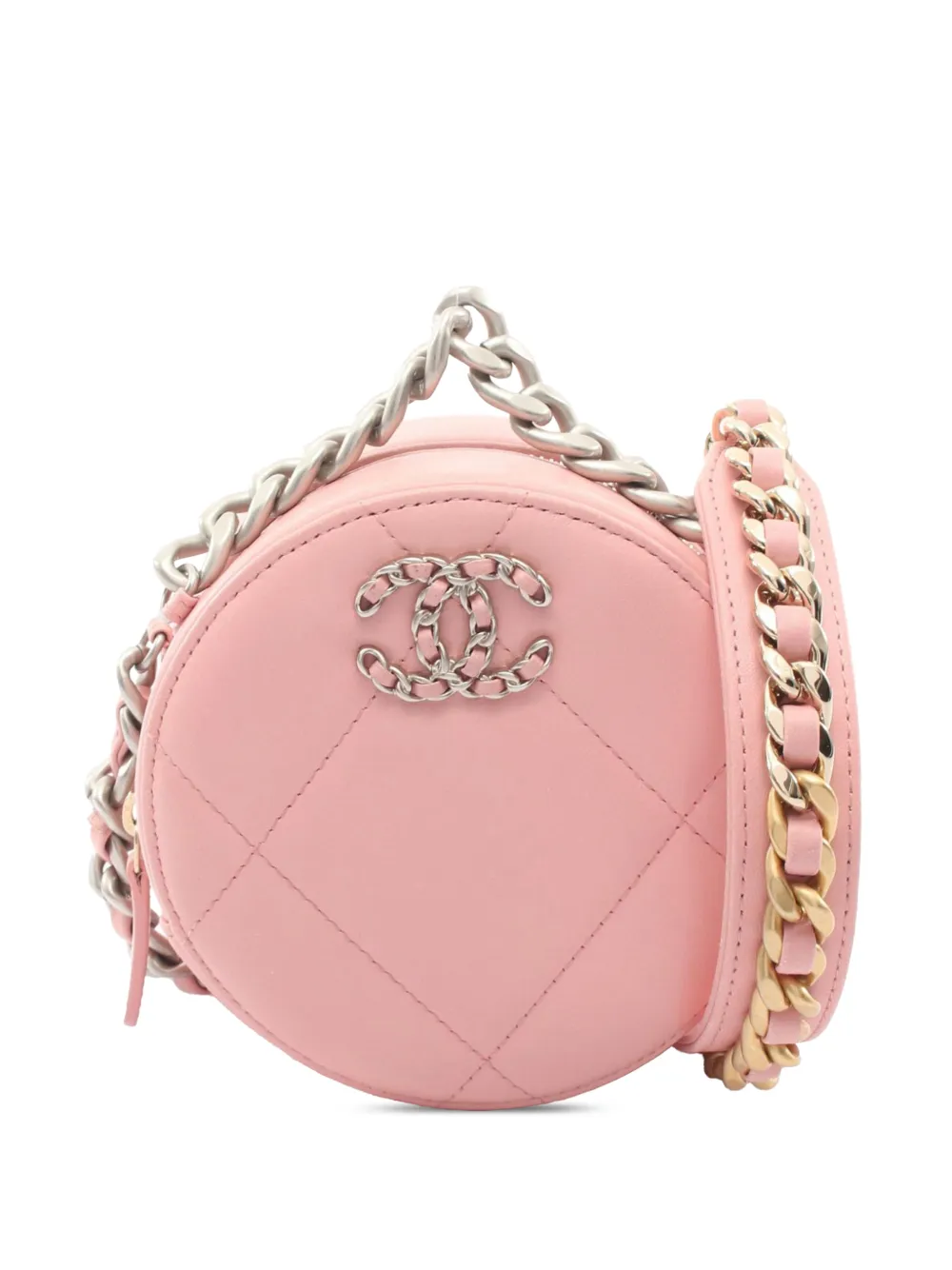 CHANEL Pre-Owned 2021 Mini Round 19 Clutch with Strap satchel - Pink
