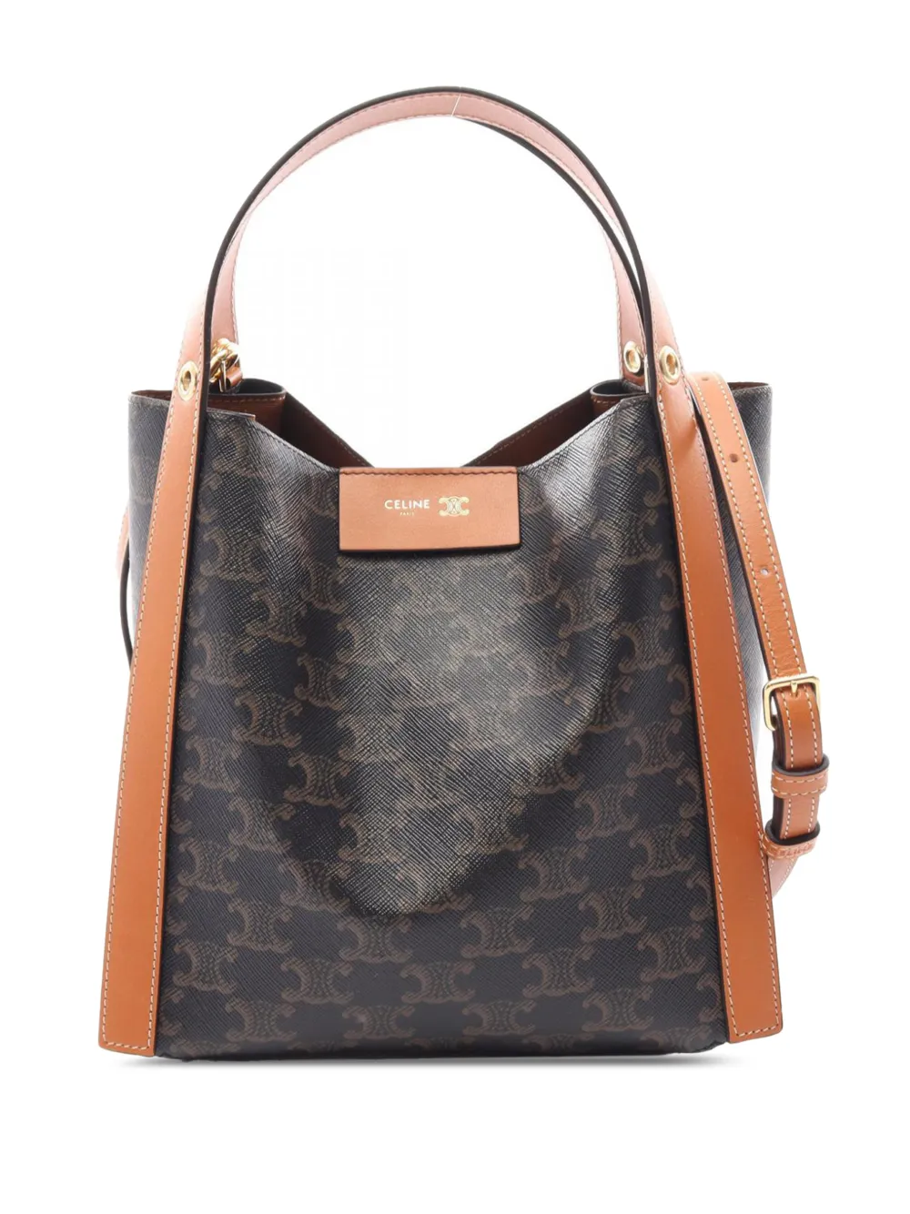 Celine Pre-Owned 2010-2026 Small Triomphe Cube satchel - Nero