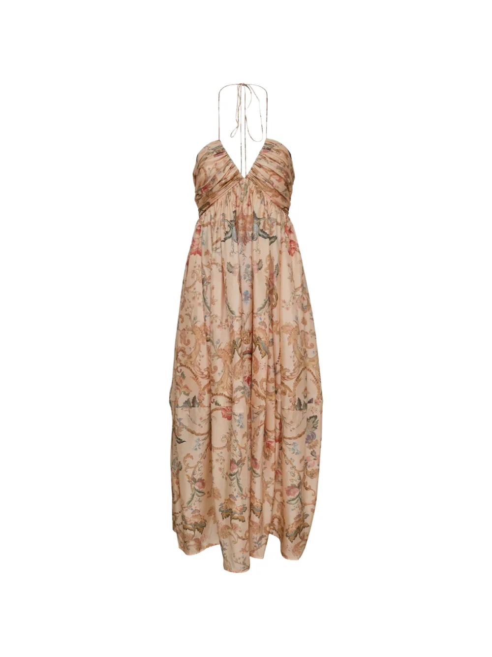 ZIMMERMANN Roselight halterneck maxi dress - Nude