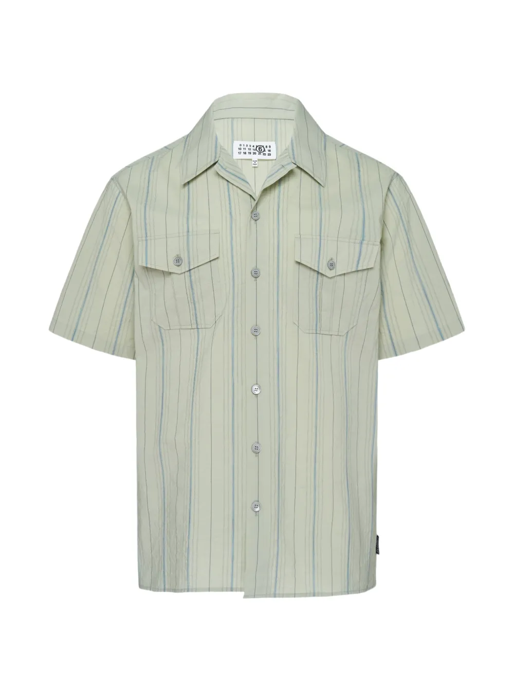 MM6 Maison Margiela striped-print short-sleeve shirt - Grün