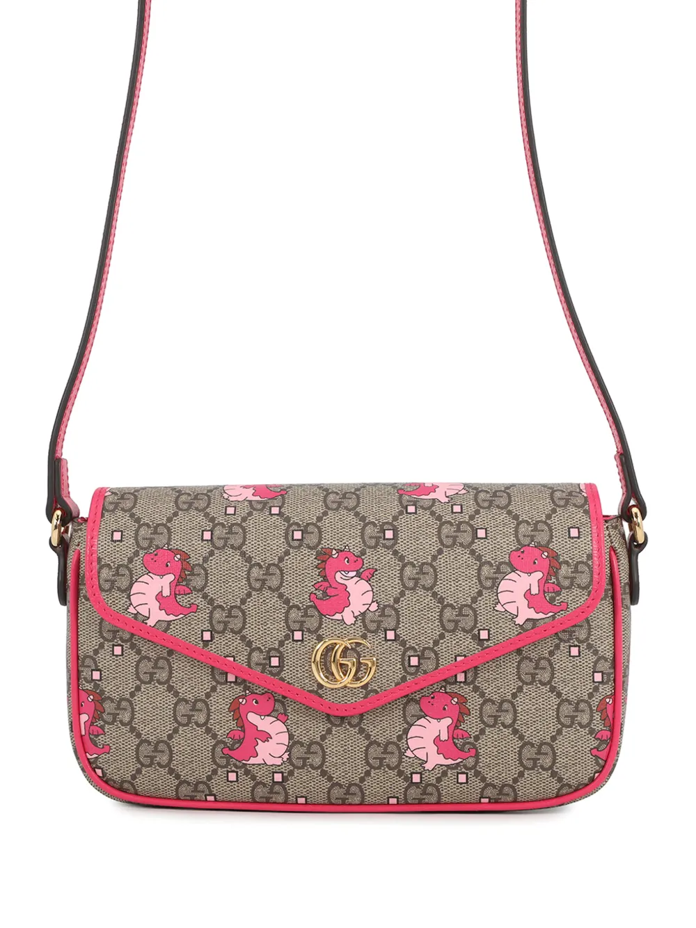 Gucci Pre-Owned Borsa a tracolla Ophidia Dragon Pochette mini in tessuto GG Supreme 2016-2026 - Rosa