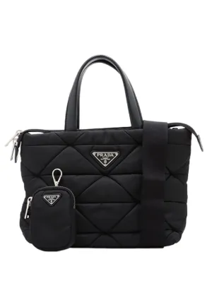【みよみよ様】PRADA ブラック キルティング ハンドバッグ Prada Pre-Owned 2024 Re-Nylon 2wayハンドバッグ S | ブラック