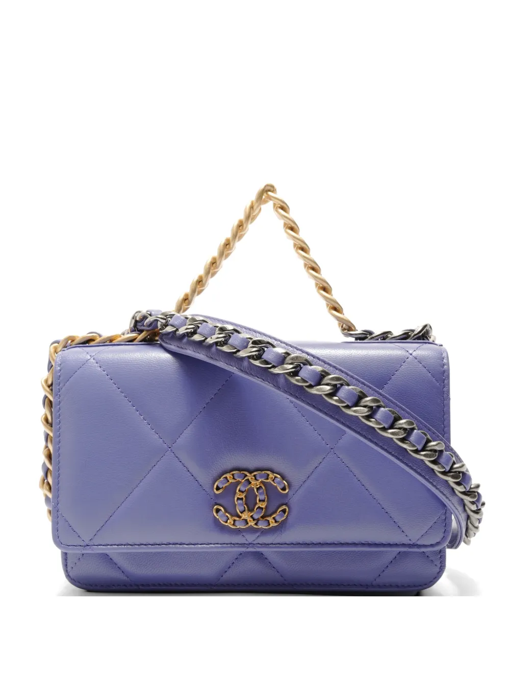 CHANEL Pre-Owned 2020 Chanel 19 Matelassé shoulder bag - Purple