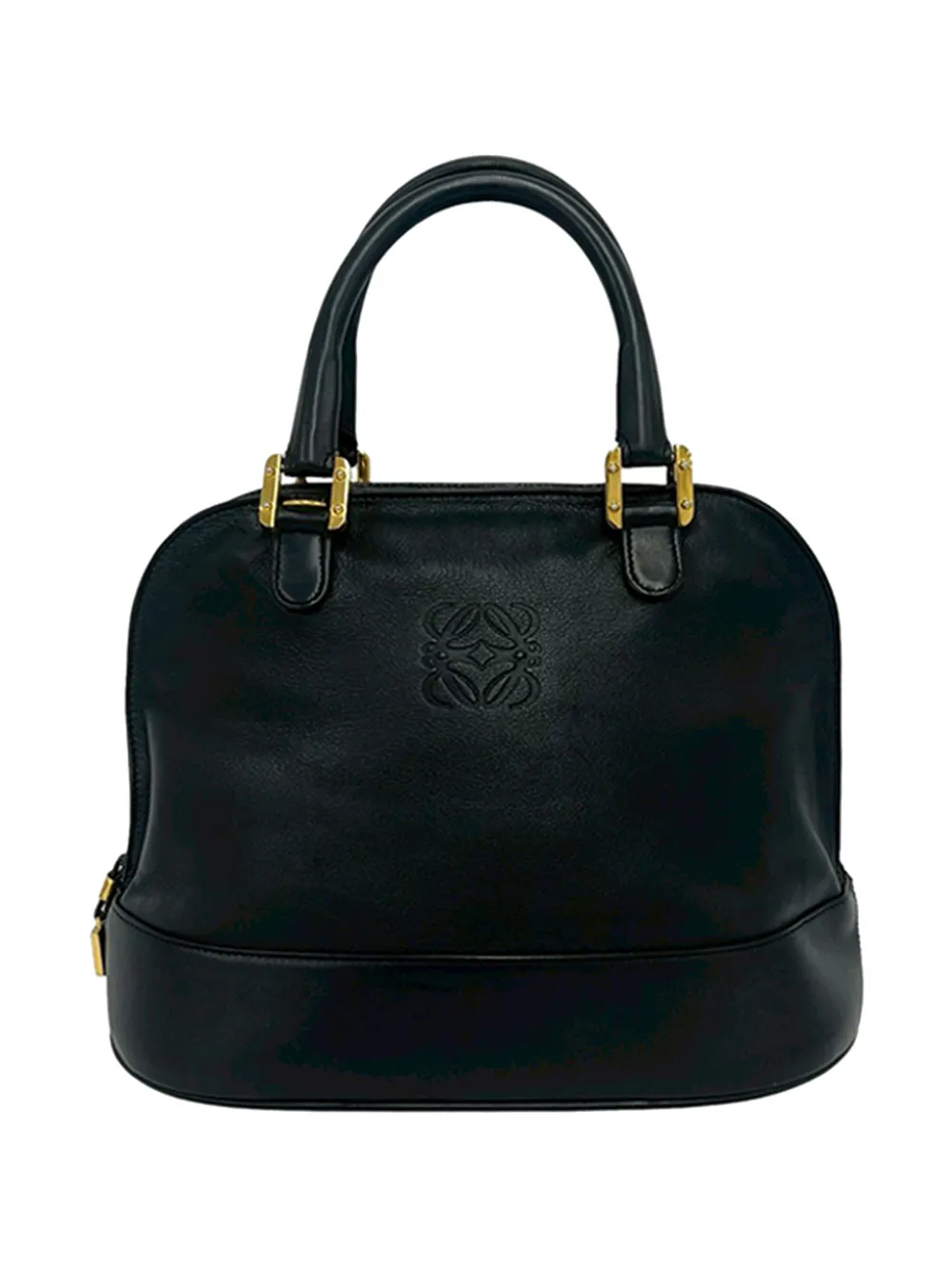 Loewe Pre-Owned 1980-2000 Leather Anagram Dome satchel - Nero