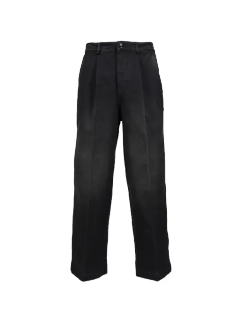 Marni pleated faded-effect trousers