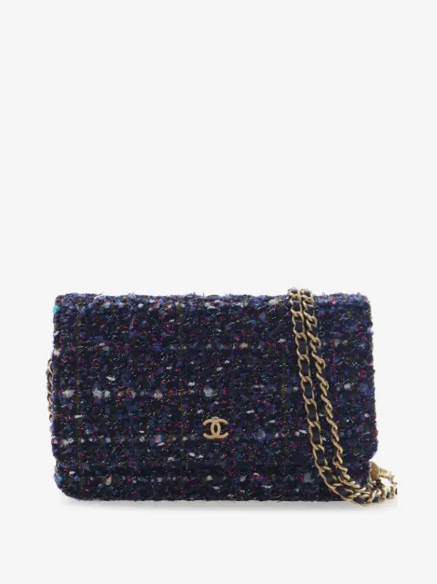 CHANEL Pre-Owned 2018-2019 CC Tweed Charms Wallet On Chain crossbody bag