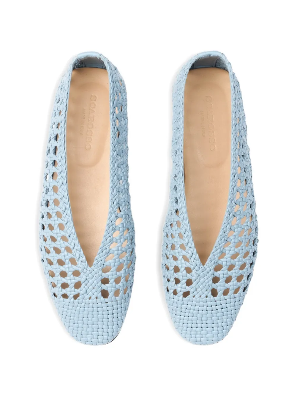 Scarosso Ella woven ballet flats Blauw