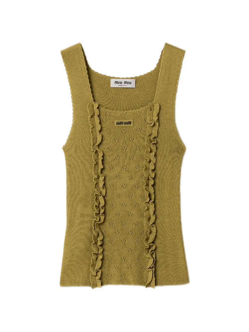 Miu Miu cashmere and silk top - Verde