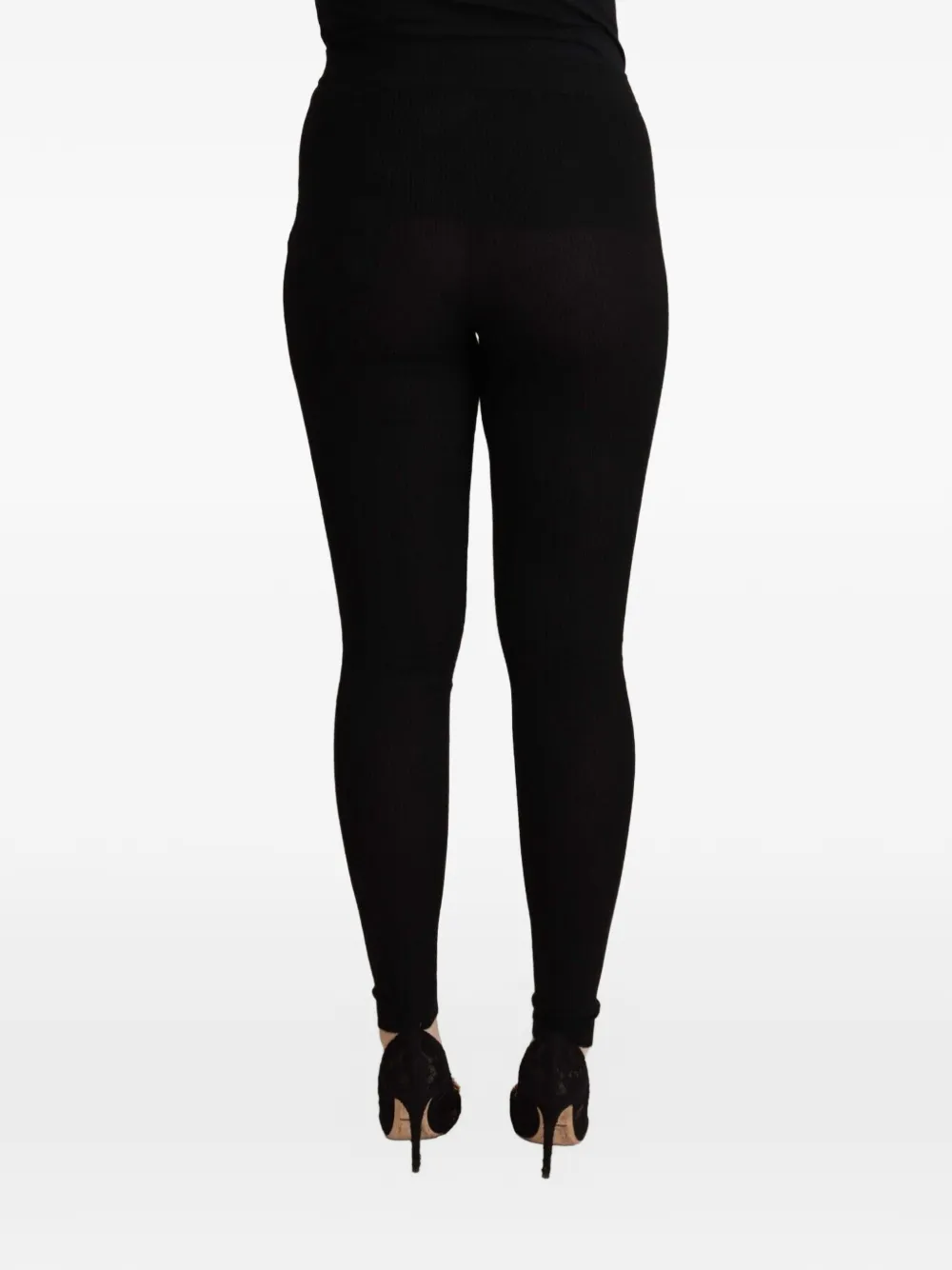 Dolce & Gabbana Ribgebreide legging Zwart
