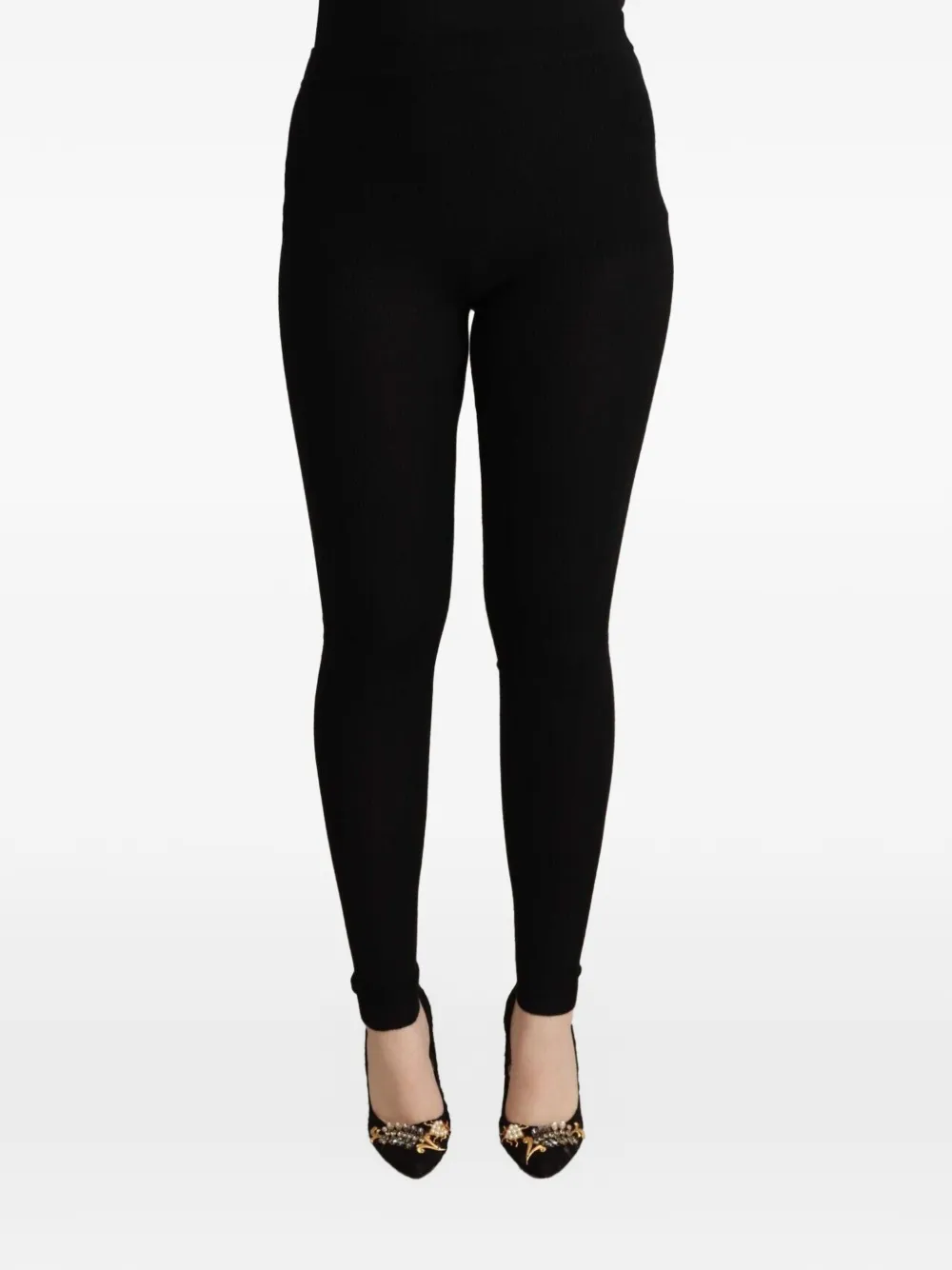 Dolce & Gabbana Leggings a coste - Nero