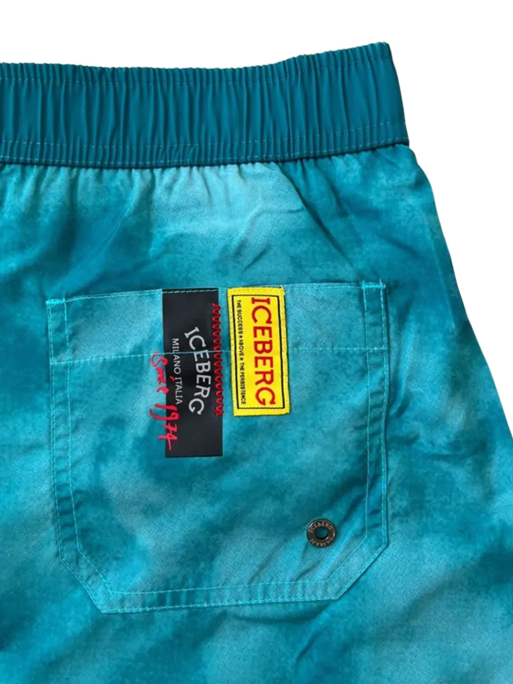 Iceberg Zwembroek met tie-dye print Blauw