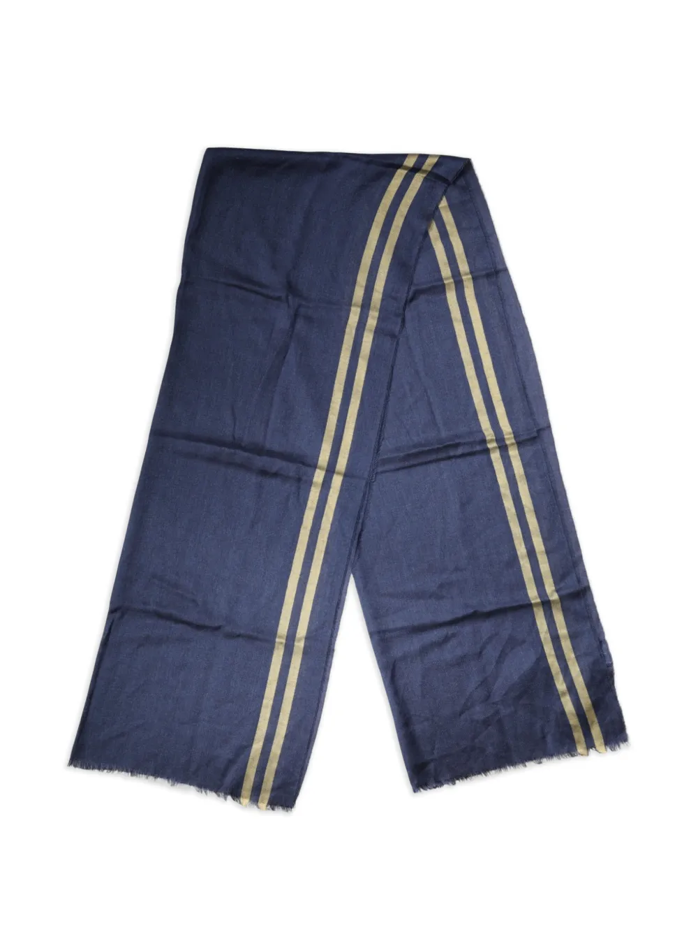 Dolce & Gabbana Ausgefranster Schal mit Streifen - Blau