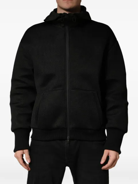 Dolce & Gabbana hooded mesh-texture bomber jacket