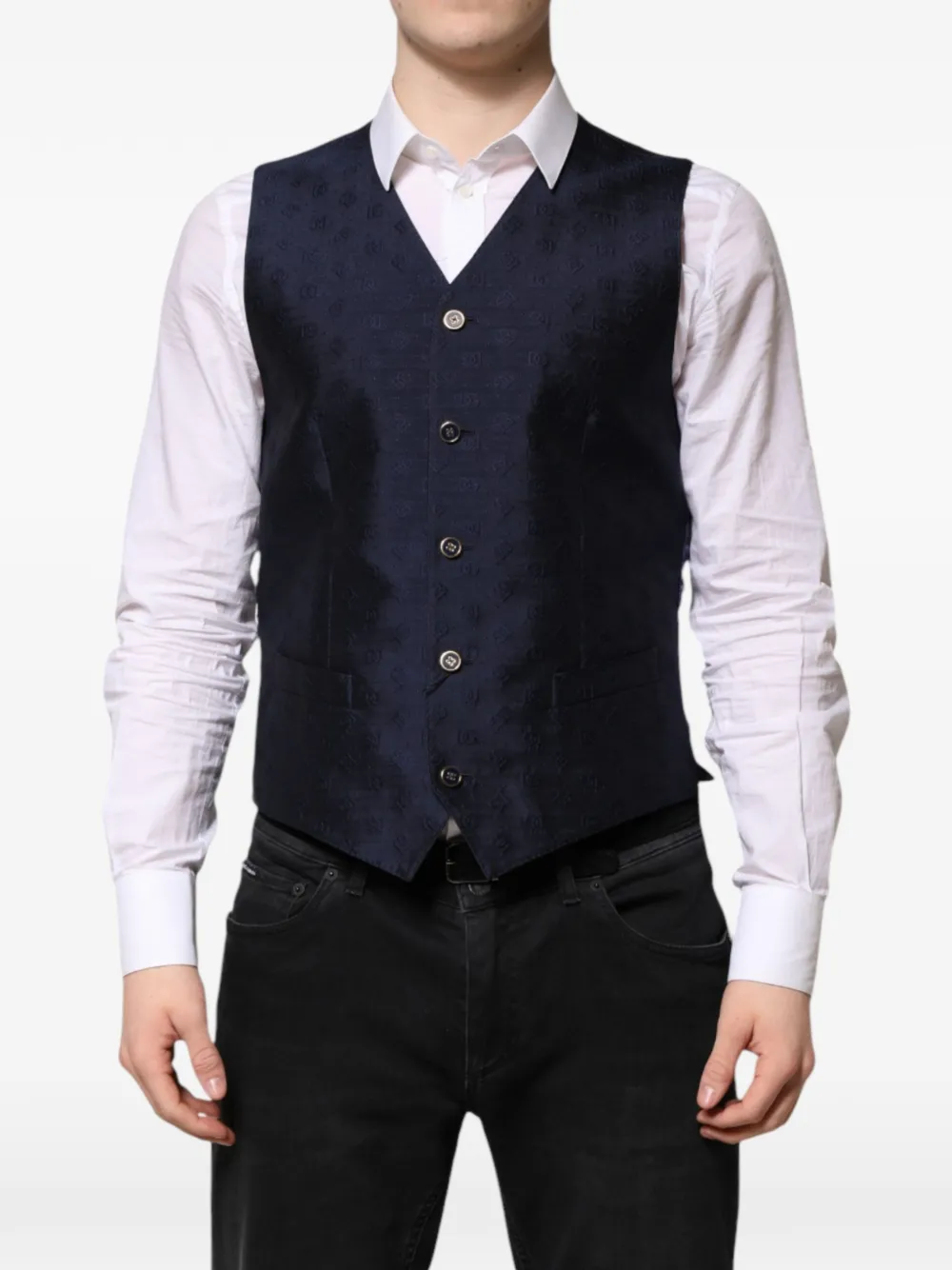 Dolce & Gabbana Gilet con logo goffrato - Blu