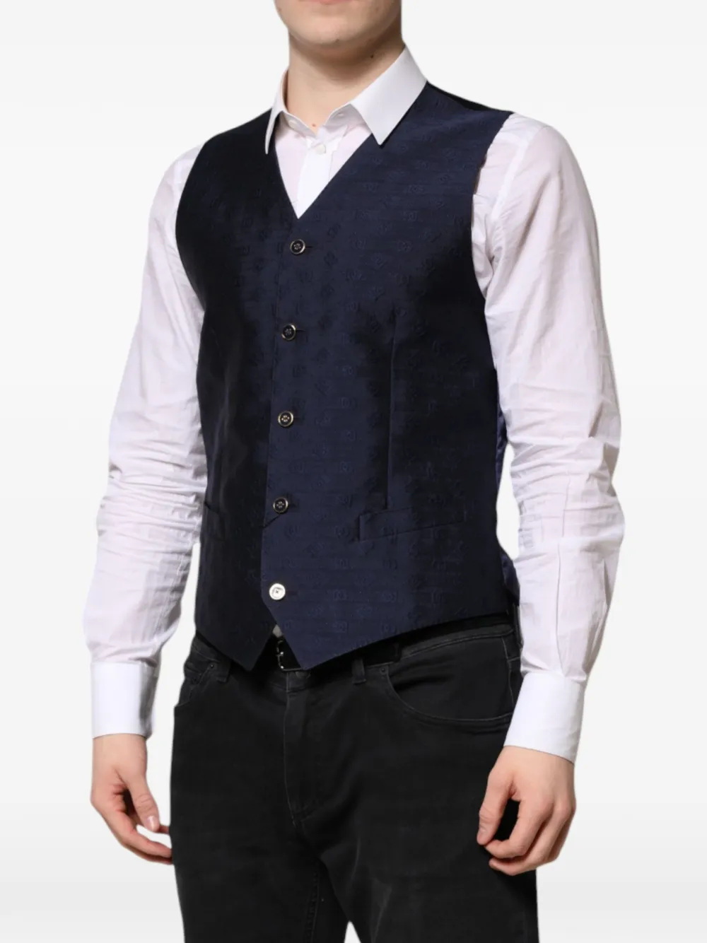Dolce & Gabbana Gilet met logo-reliëf Blauw
