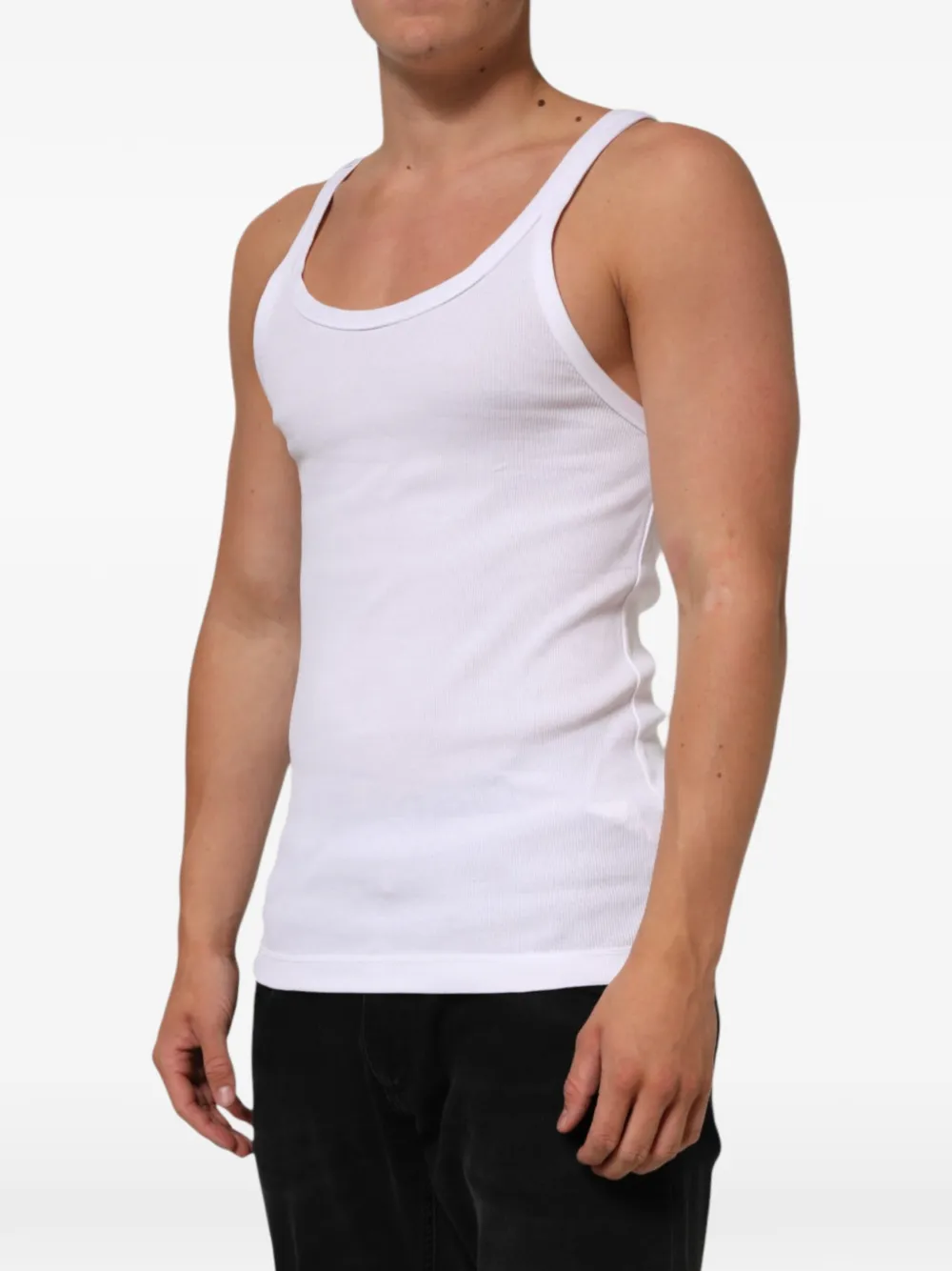 Dolce & Gabbana Geribbeld mouwloos T-shirt Wit