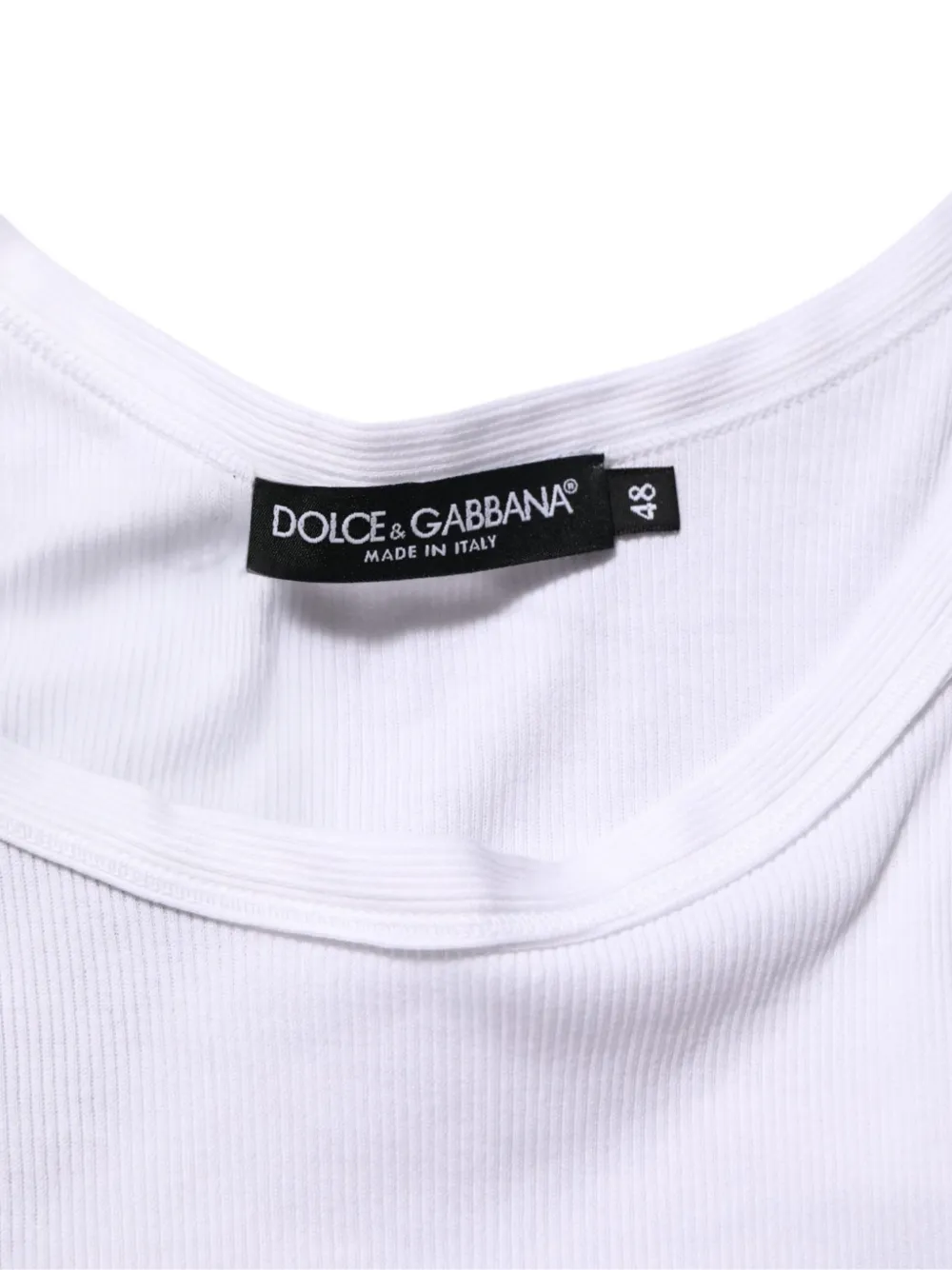 Dolce & Gabbana Geribbeld mouwloos T-shirt Wit