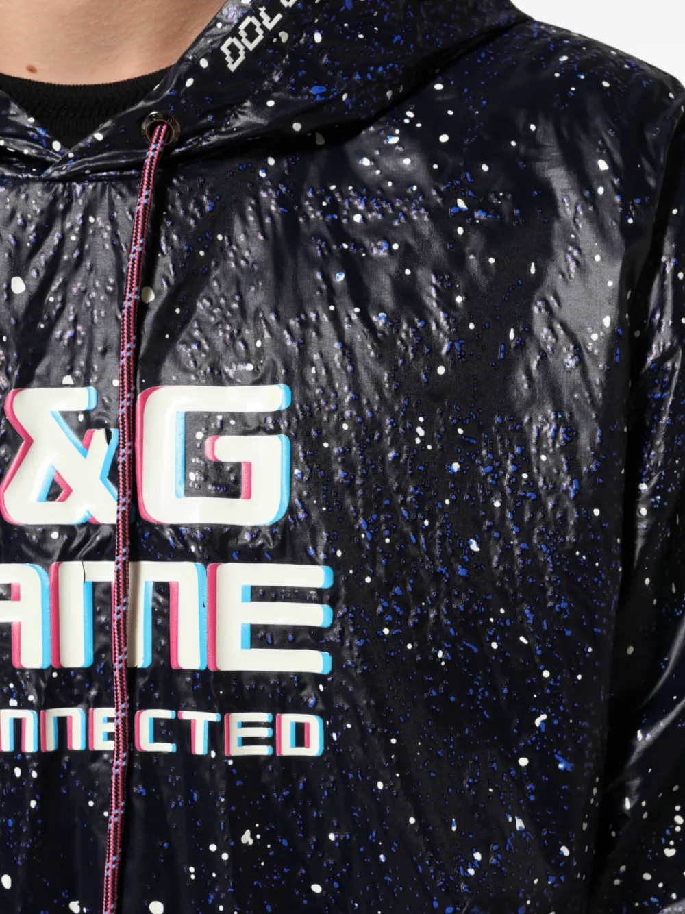 Dolce & Gabbana D&G Game hoodie met verfspatten Blauw