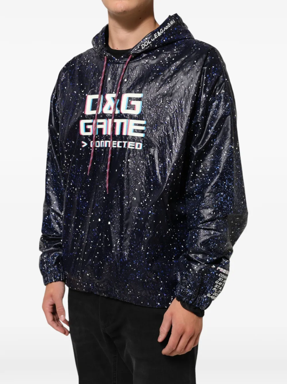 Dolce & Gabbana D&G Game hoodie met verfspatten Blauw