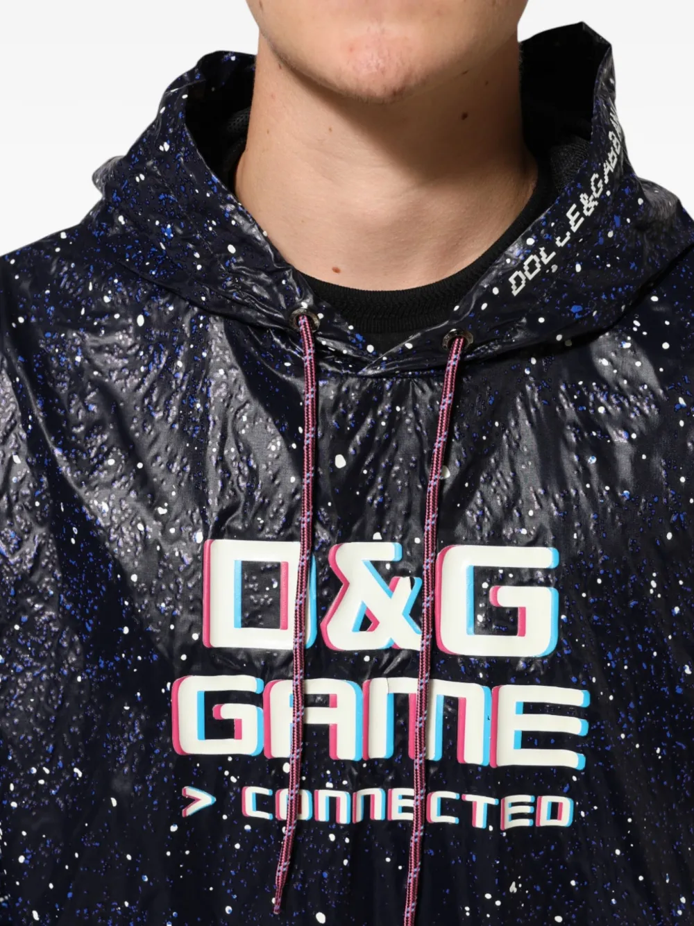 Dolce & Gabbana D&G Game hoodie met verfspatten Blauw