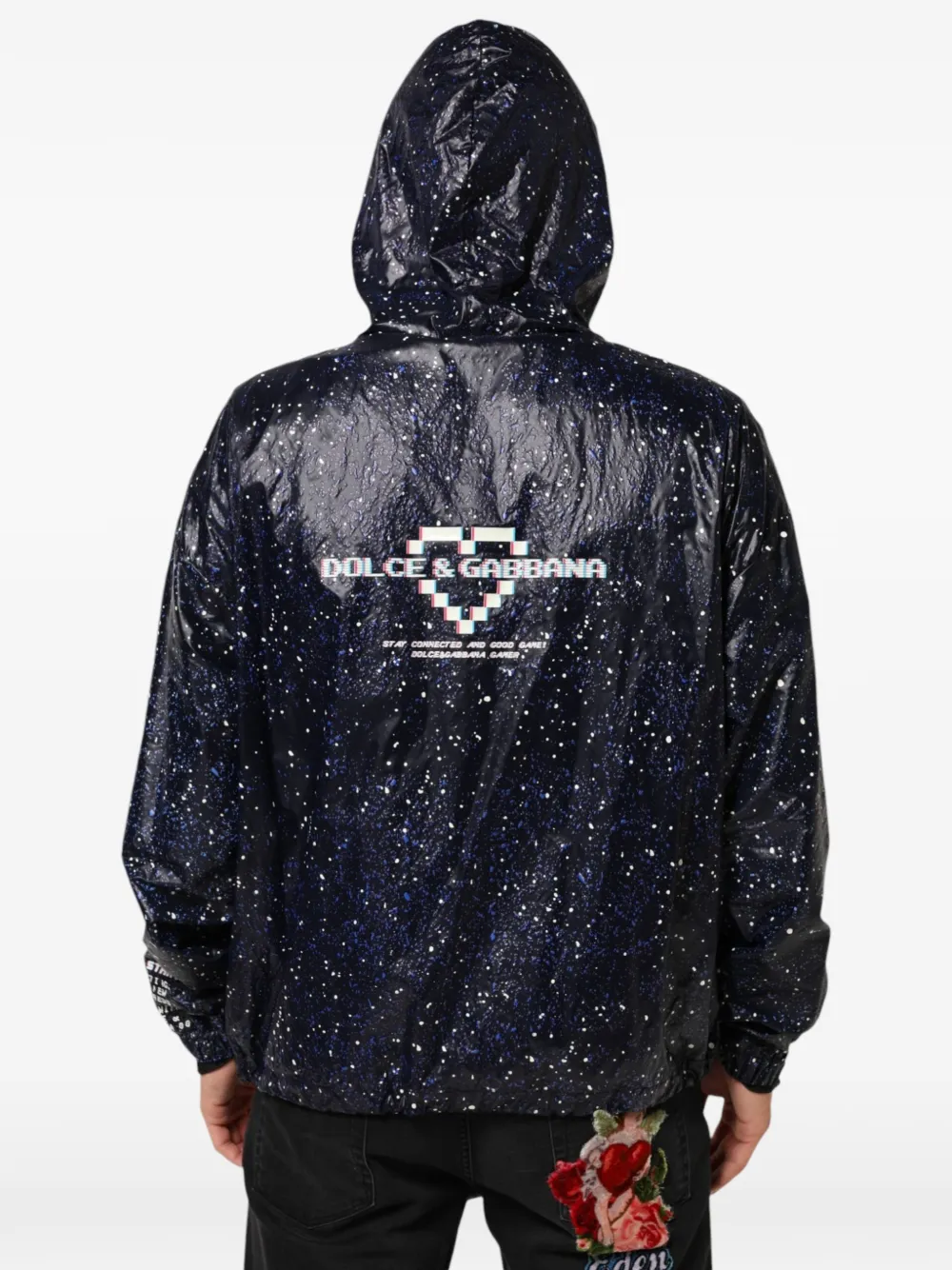 Dolce & Gabbana D&G Game hoodie met verfspatten Blauw