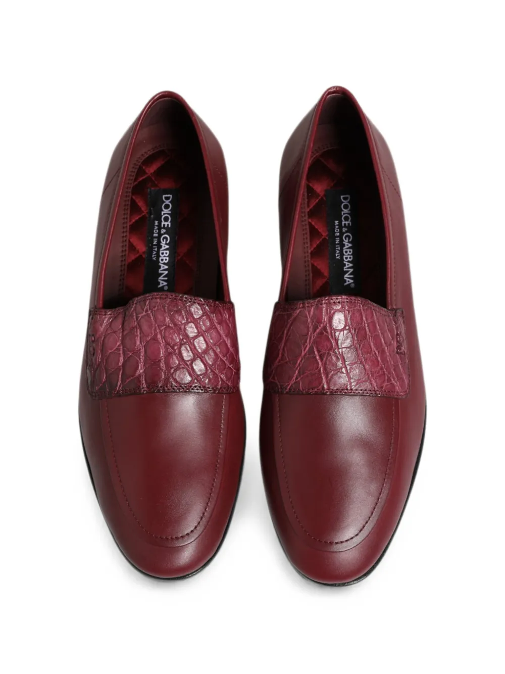 Dolce & Gabbana Loafers met krokodillen-reliëf Rood