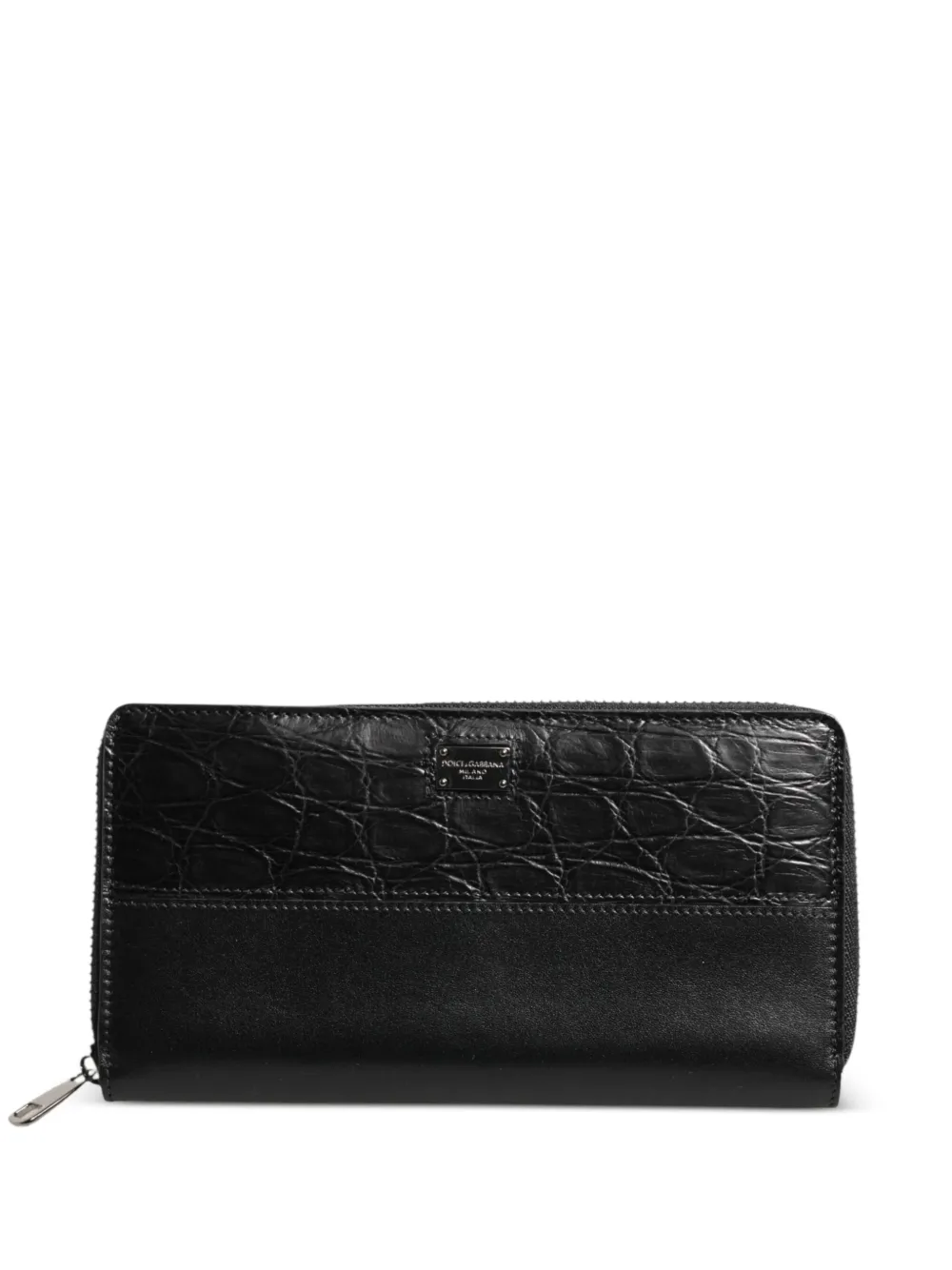 Dolce & Gabbana Portafoglio con effetto coccodrillo - Nero