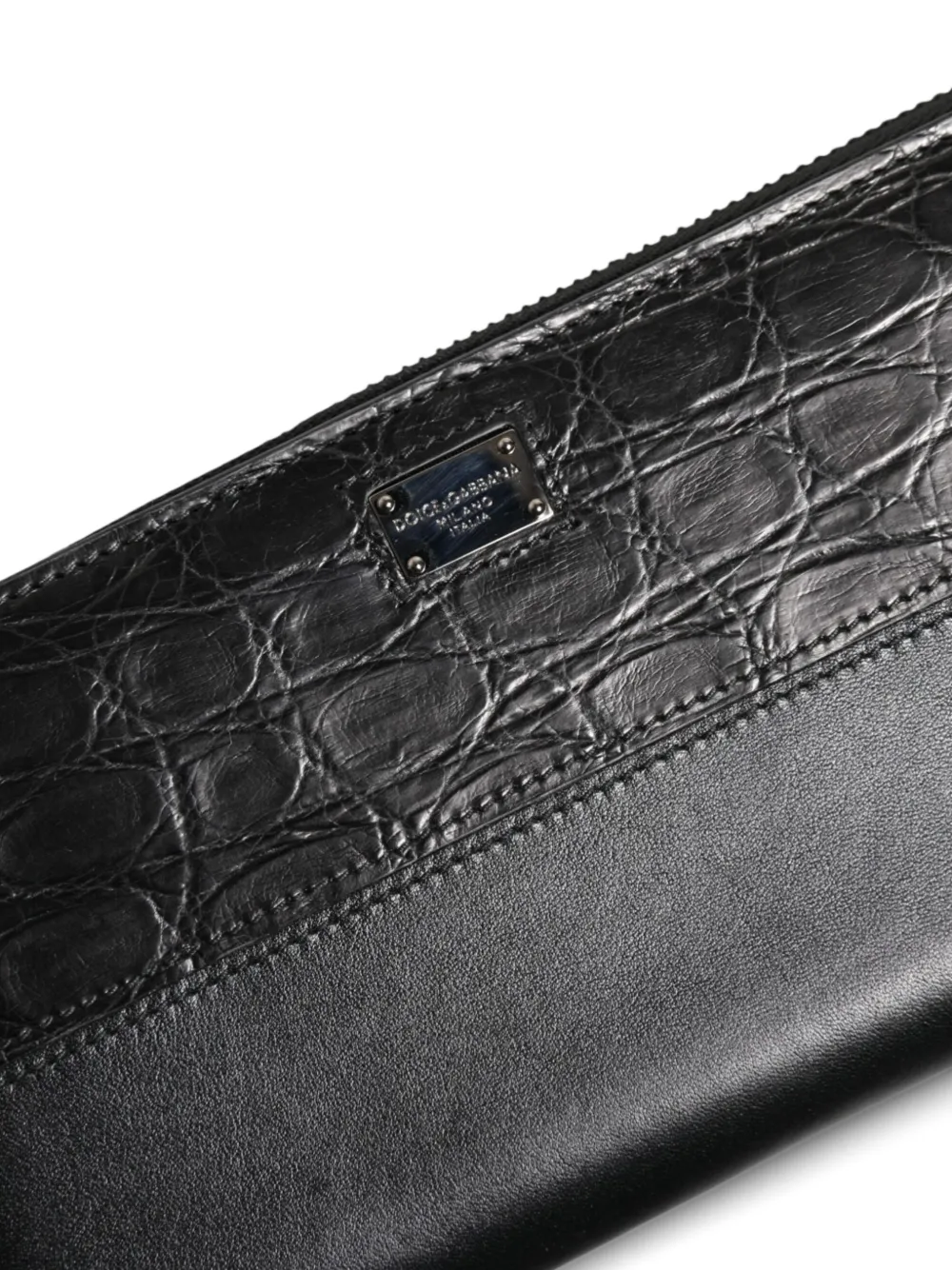 Dolce & Gabbana Portemonnee met krokodillen-reliëf en logoplakkaat Zwart