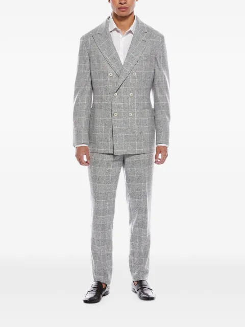 Brunello Cucinelli check-pattern double-breasted suit