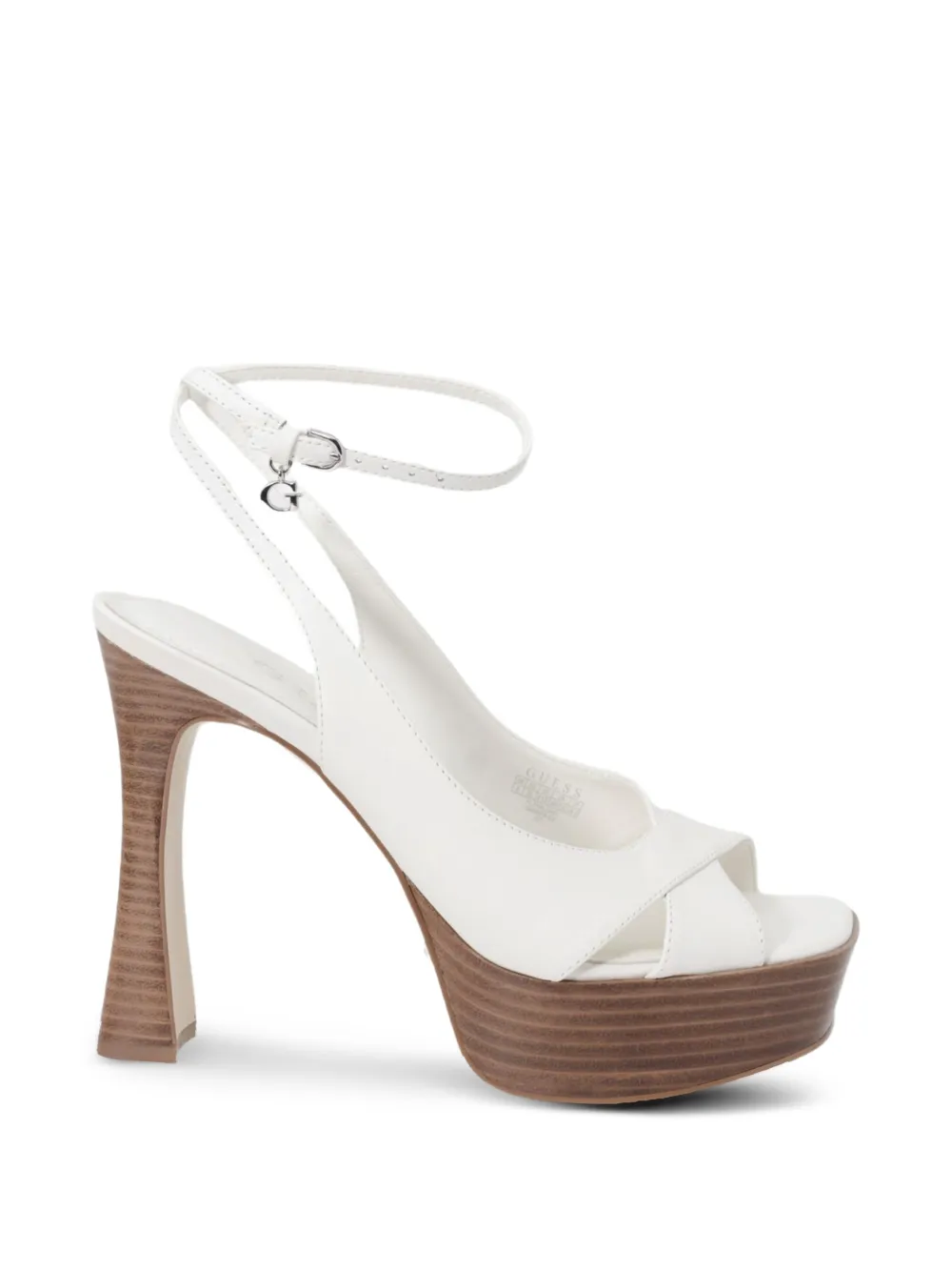 GUESS USA Sandali con plateau e cinturino alla caviglia - Bianco